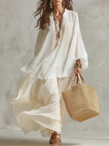 Women's Simple Loose Half-length Skirt Set